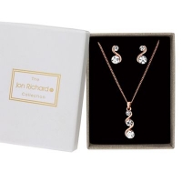 Debenhams  Jon Richard - Rose gold crystal wave jewellery set in a gift