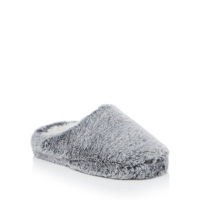 Debenhams  Lounge & Sleep - Grey faux fur cuff mule slippers