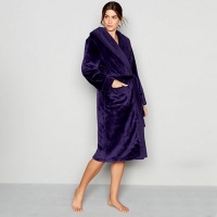 Debenhams  J by Jasper Conran - Dark purple waffle trim dressing gown