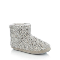 Debenhams  Lounge & Sleep - Grey sequin cable knit slipper boots