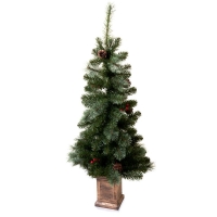 Wilko  Wilko 4ft Mixed Tips Potted Artificial Christmas Tree with B