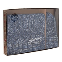 Debenhams  Mantaray - Blue knit hat and scarf set in a gift box