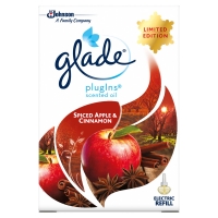 Wilko  Glade PlugIns Scented Oil Air Freshener Refill Spiced Apple 
