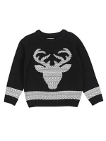 Debenhams  Outfit Kids - Boys black stag Christmas jumper