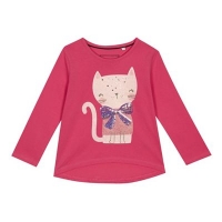 Debenhams  bluezoo - Girls bright pink cat glitter top