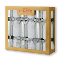 Debenhams  Debenhams - Pack of 12 Luxurious Silver Foliage Crackers