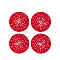Debenhams  Home Collection - 4 pack red felt cut out snowflake placemat