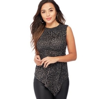 Debenhams  The Collection Petite - Black and Rose Gold Glitter Leopard 
