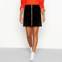 Debenhams  Red Herring - Black velour zip front quilted skirt