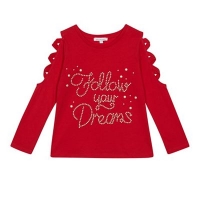 Debenhams  bluezoo - Girls red studded Follow Your Dreams top