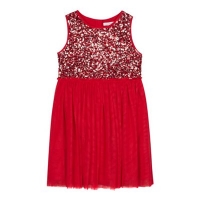 Debenhams  bluezoo - Girls red sequinned mesh dress