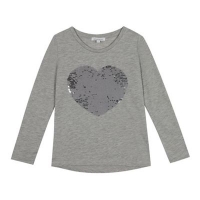 Debenhams  bluezoo - Girls grey reversible sequined heart top