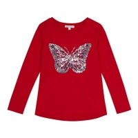 Debenhams  bluezoo - Girls red sequined butterfly top