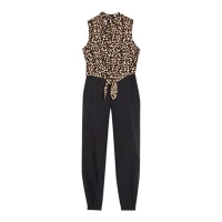 Debenhams  bluezoo - Girls black leopard print jumpsuit