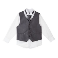 Debenhams  RJR.John Rocha - Boys white shirt, grey waistcoat and tie s