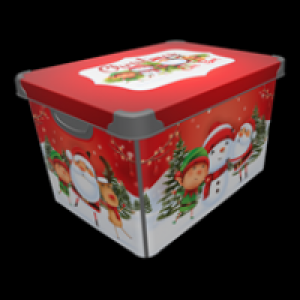 Festive Christmas Eve Storage Box Red