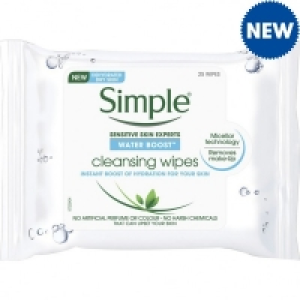 Simple Water Boost Cleansing Wipes 25s