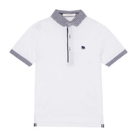 Debenhams  J by Jasper Conran - Boys white gingham trim polo shirt