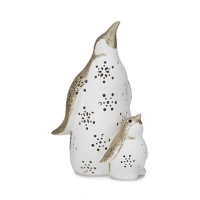 Debenhams  Debenhams - White and gold glitter light up penguin ornament