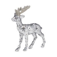 Debenhams  Debenhams - Silver sequined reindeer ornament