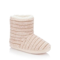 Debenhams  Lounge & Sleep - Pink glitter chenille slipper boots