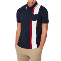 Debenhams  Ben Sherman - Navy stripe panel cotton polo shirt