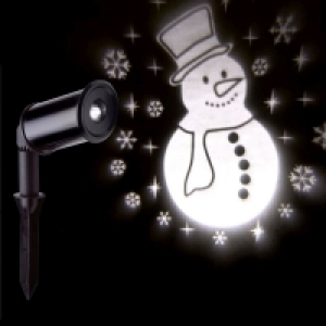 LED White Snowman Christmas Projector Spotlight Mains £7.99