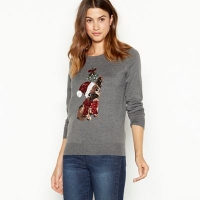 Debenhams  The Collection - Grey french bulldog sequin knitted Christma