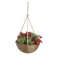 Wilko  Wilko Filled Hanging Basket Christmas Decoration with Copper