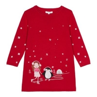 Debenhams  bluezoo - Girls red winter scene knit tunic