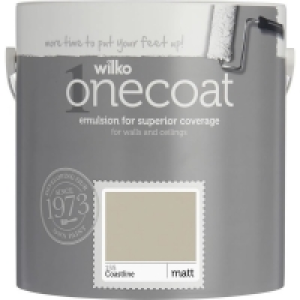 Wilko One Coat Matt Emulsion Paint Coastline 2.5L £10.00