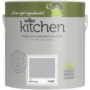 Wilko Kitchen Matt Emulsion Paint Pearl Grey 2.5L £10.00