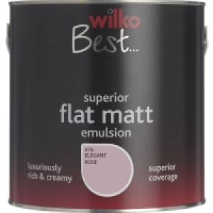 Wilko Flat Matt Emulsion Paint Elegant Rose 2.5L £10.00