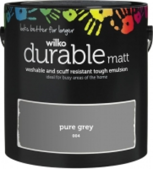 Wilko Durable Matt Emulsion Paint Pure Grey 2.5L £10.00