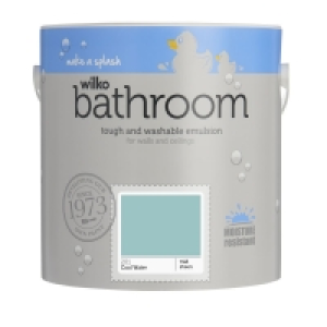 Wilko Bathroom Mid Sheen Emulsion Paint Cool Water 2.5L £10.00