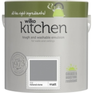Wilko Kitchen Matt Emulsion Paint Mineral Stone 2.5L £10.00
