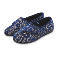Aldi  Avenue Navy Floral Slippers