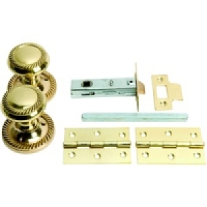 Wickes Charleston Mortice Door Knob Pack Brass