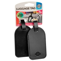 BigW  Globite Leather Look Luggage Tags 2 Pack - Black