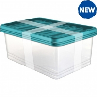JTF  Organise Me Storage Box with Lids Teal 45L 3 Pack