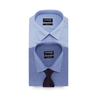 Debenhams  The Collection - 2 pack navy long sleeve classic fit shirt a