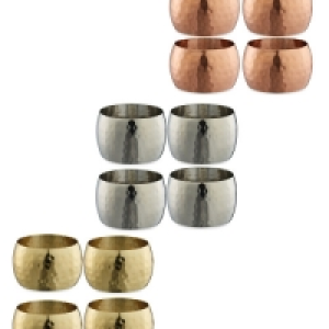 Hammered Napkin Rings 4-Pack