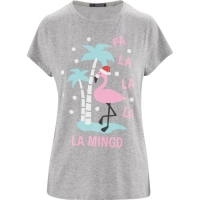 Aldi  Ladies Flamingo Christmas T-Shirt