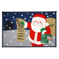 QDStores  60x40 Christmas Themed Machine Washable Mat Santas List