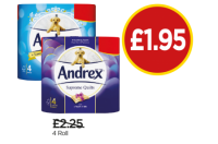 Budgens  Andrex Classic Clean, Supreme Quilts