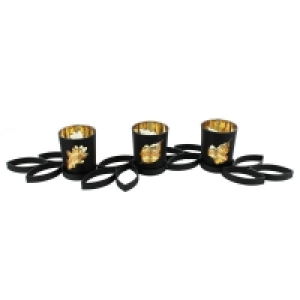 Essentials Metal Base Triple Tealight Holder