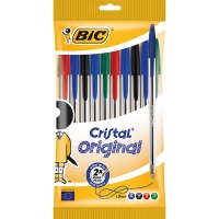 Wilko  Bic Cristal Original Ballpoint Pens Assorted Colours 10pk