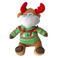 QDStores  12inch Ugly Sweater Animated Moose Toy