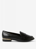 Debenhams  Dorothy Perkins - Black faux crocodile design lulu loafers