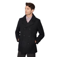 Debenhams  The Collection - Black double breasted pea coat